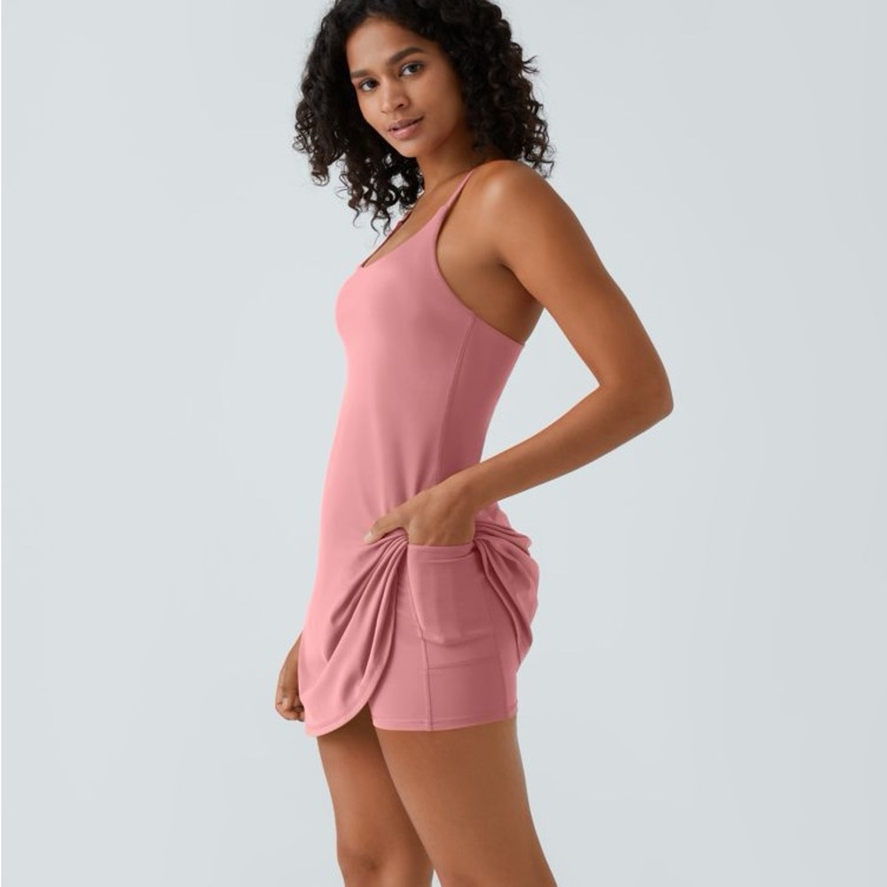 HALARA Blush Pink Slip Dress (one-piece with shorts) - Picture 5 of 5
